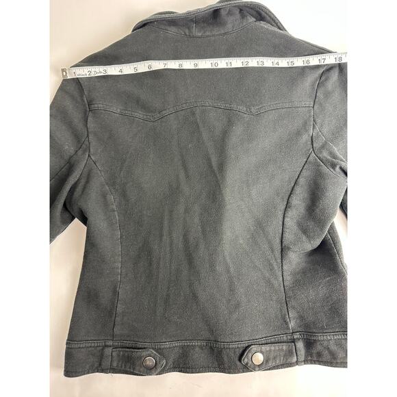 Norma Kamali Size Medium Black Moto Jacket Coat Motorcycle Punk Zippers Cotton - Picture 13 of 13